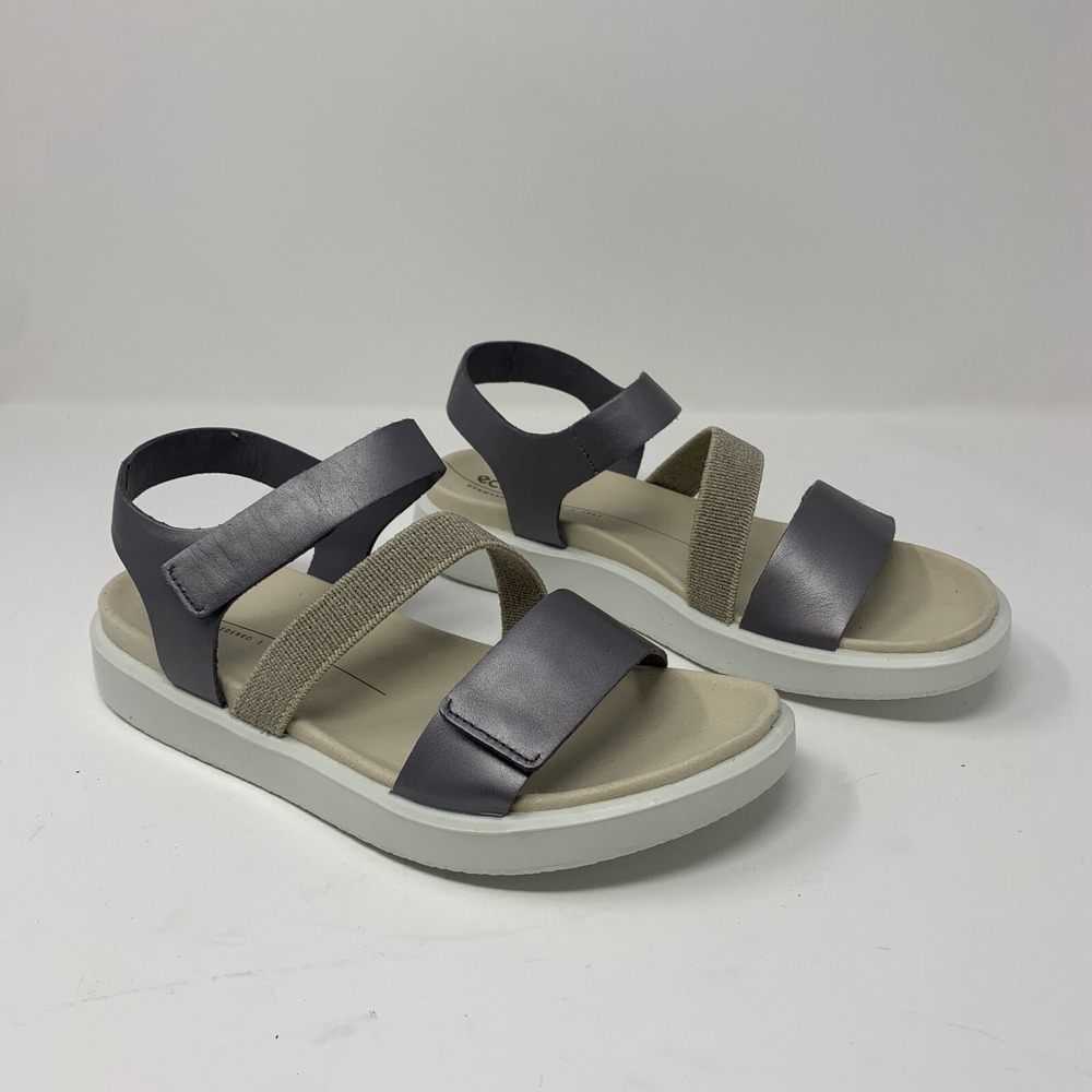 Ecco Flowt 273713 Sandals Women 6-6.5 Gravity Metallic Leather Ankle Strap S0583